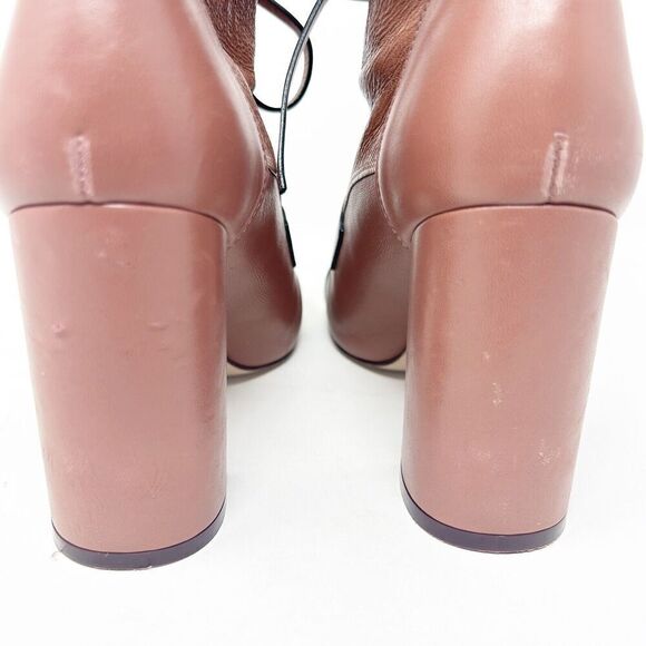 Stuart Weitzman Veruka Leather Lace Up Rose Mauve Boots 8 - Picture 7 of 11